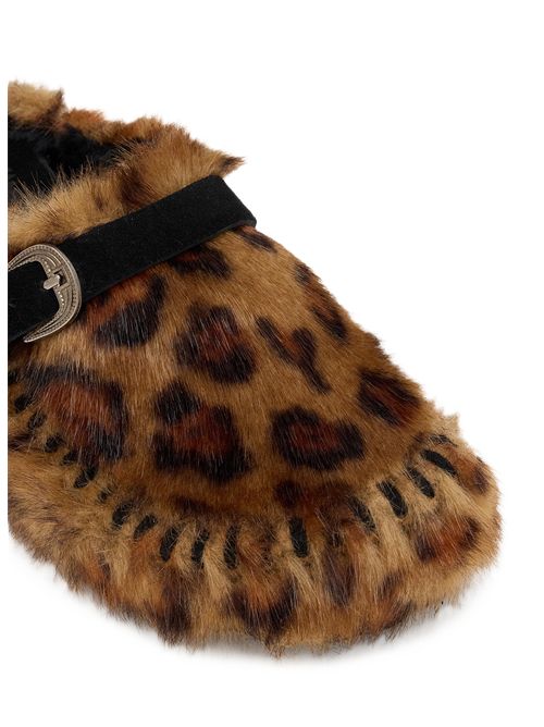 TAJI Zoccoli sabot Thais  in pelliccia ecologica leopardata TAJI | THAIS LEOPARDMARRONE